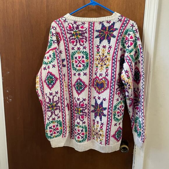 80s grannycore hand knit sweater - Picture 3 of 7